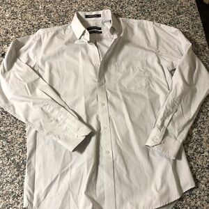 Size 16 pinstripe gray and blue button down dress shirt